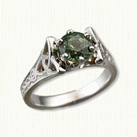 Marishele Engagement Ring  set with a 1.39ct round green Sapphire 