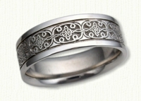 14kt white gold Mohan Knot celtic wedding rings