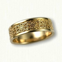 14kt Yellow Gold Celtic Mohan Knot Wedding Band - 7.0 mm