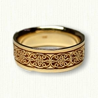 18kt Yellow Gold Celtic Mohan Knot Wedding Band - 7.0 mm