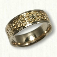 14kt Yellow Gold Mohan with Alternating Cross Wedding Band 