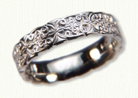 14kt white gold Sculpted Mohan Knot Celtic Wedding Ring