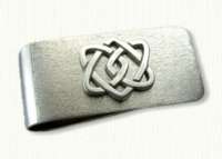 Sterling Silver 4 Heart Knot Money Clip