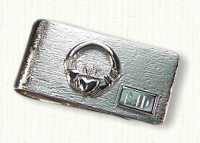 Custom sterling Claddagh money clip with initials