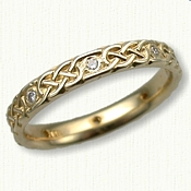 14kt Yellow Gold Narrow Murphy Knot with Diamonds