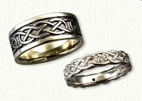 New 14kt White Gold Celtic Murphy-Infinity Wedding Band Set