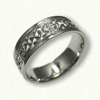 14kt White Gold  Celtic Murphy Knot with Crosses Wedding Band 