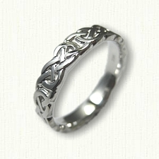 14kt White Gold Sculpted Murphy Knot Wedding Band - 7.0 mm wide