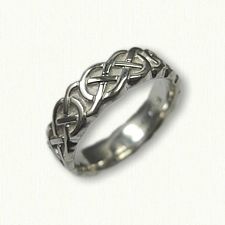 Sterling Silver Celtic Murphy Knot Wedding Band - Sculpted -7.0 mm width 