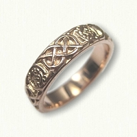 14kt Rose Gold Celtic Circle Murphy Knot Band - 4.8 mm no rails