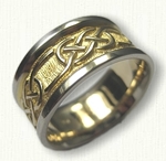 14kt Two Tone Gold Celtic Murphy Knot Band with Spacing- 10.0mm width  