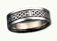 14kt Celtic Murphy Knot w/Cross Wedding Band 