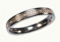 14kt white Celtic Narrow Murphy Knot Wedding Band with No Spacing