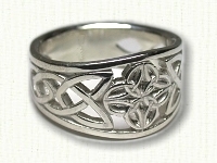 Tapered, Pierced Celtic 4 Point Knot Rings