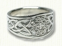 Tapered Circle Loop Celtic Ring with Cross