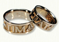 Personalized 4 Point Knot Wedding Bands