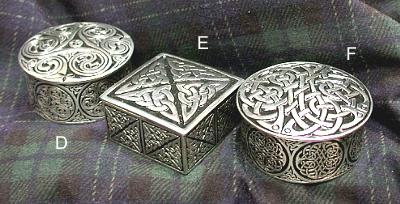 Pewter Jewelry Boxes with Celtic Knotwork