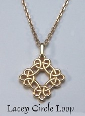 14KY Lacey Circle Loop Knot Pendant
