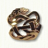 Pierced, domed Celtic dragon pin