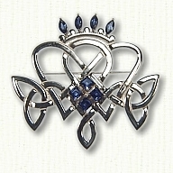 Pierced Celtic Knot Pin with Sapphires