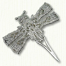 Celtic Dragonfly Pin in Sterling