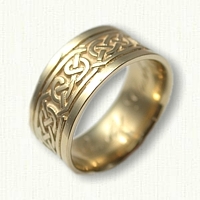 18kt Yellow Gold Celtic Pretzel Knot Wedding Band -9mm