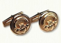 Round Cuff Links with Raised Claddagh