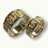 Custom Celtic Runes Wedding Band