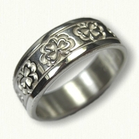 Sterling Silver Shamrock Wedding Band