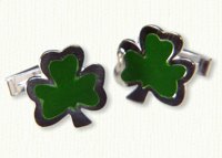 Shamrock Cuff Links with Green Epoxy Paint