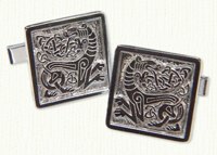 Single Celtic Dragon Cuff Links