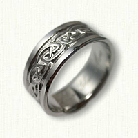 Platinum Celtic S - Loop Knot Wedding Band - 9 mm width