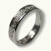 Platinum Celtic S-Loop Knot Wedding Band - 4mm width 