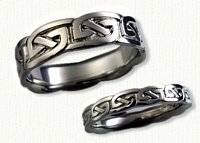 Custom Sculpted Platinum S-Loop Wedding Band Set 