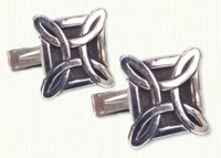 Celtic Square 4 Loop Cuff Links