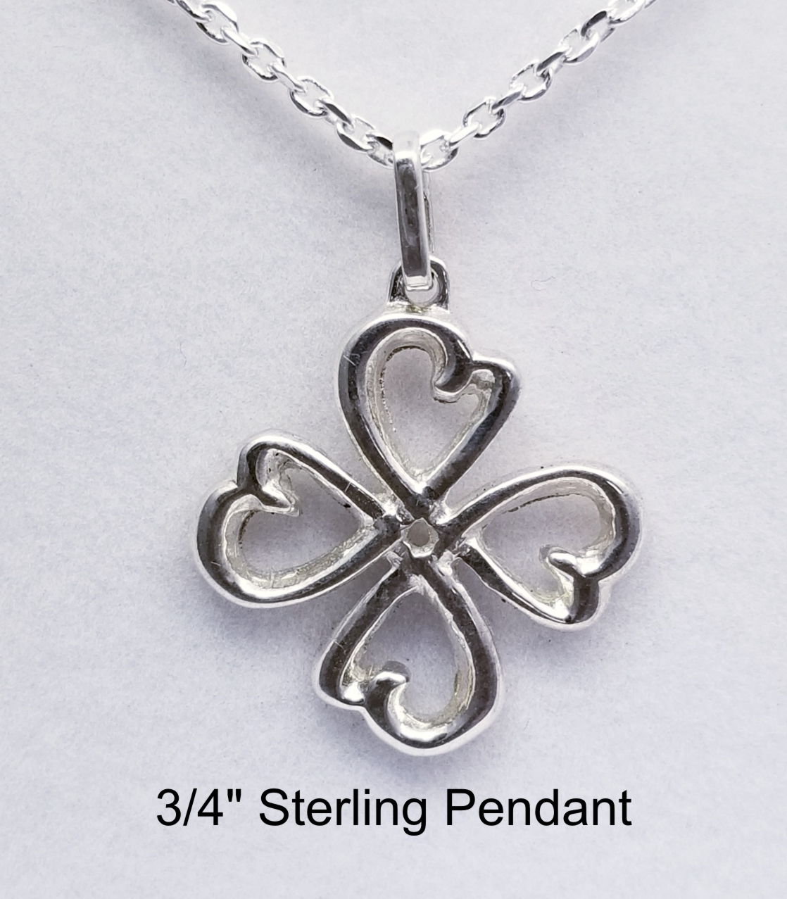 Stylized 4 Heart Clover / Shamrock Pendant