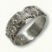 Triangle and Thistle band - NO RAILS - sterling silver