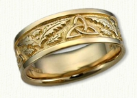 18kt yellow Thistle Block Band with Triangles