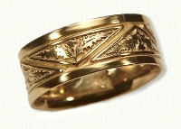 18kt yellow Celtic Thistle Block Band