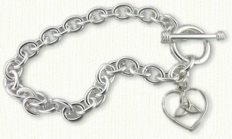 Toggle Bracelet with Trinity Heart Charm