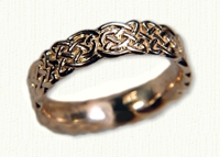 14kt yellow gold Sculpted Tralee Knot  Wedding Band