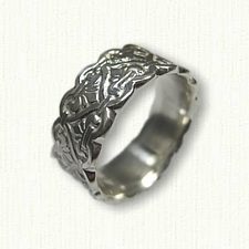 Sterling Silver Celtic Tramore Knot Wedding Band-8.0 mm width