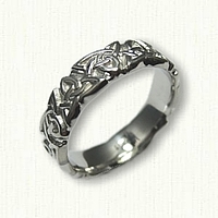 14kt White Gold Celtic Sculpted Triangle Knot Wedding Band