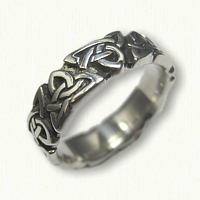 Celtic Triangle Knot Wedding Band -sculpted edges - antiqued 