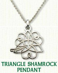 Celtic triangle and shamrock pendant