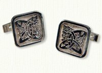 Intricate Celtic Dragon Knot Cuff Links