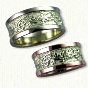 Wedding rings oak leaves