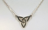 Pierced Triangle Knot Pendant on Chain