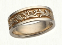 14kt yellow Triangle & Thistle Wedding Rings