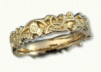 14kt yellow Sculpted Triangle & Thistle band